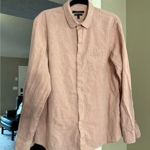 Marc Anthony Luxury Slim Fit Light Red Casual Button Down Shirt